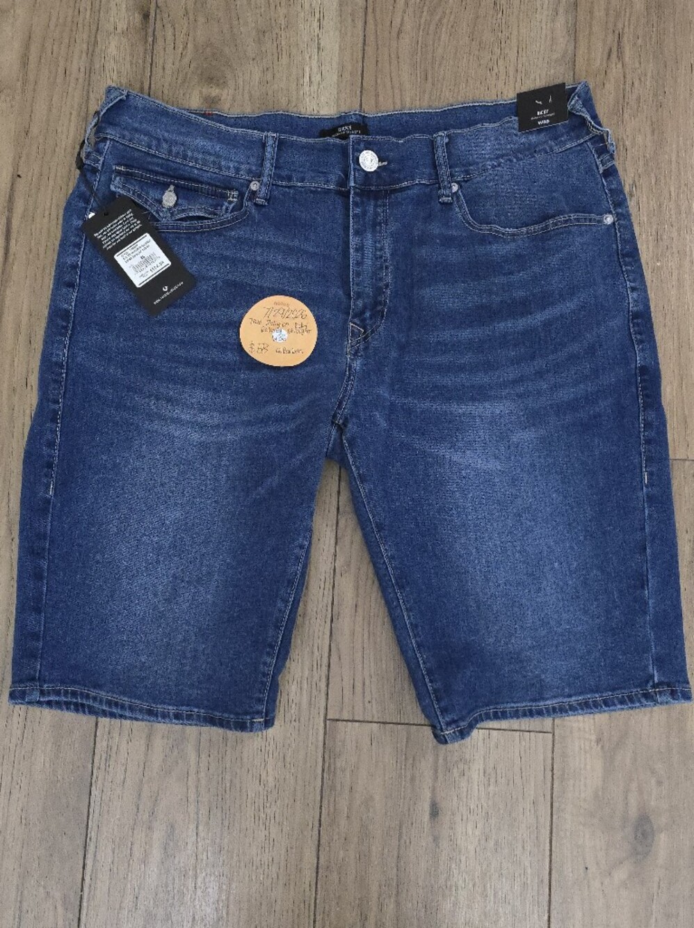 True Religion Relaxed Fit Denim Shorts in Blue - Picture 2 of 2